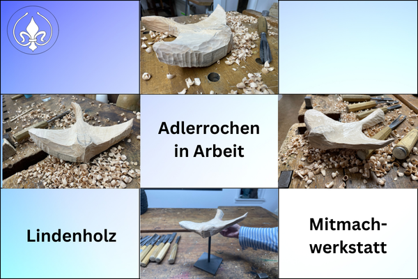 Adlerrochen, Lindenholz, Holzschnitzen