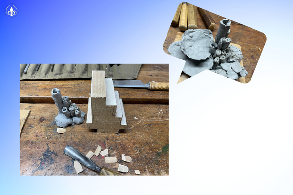 Korallenriff Modell aus PLastiline und der Beginn