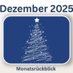 Beitragsbild Dezember 2025 blauer Hintergrund mit weißem stilisierten Tannenbaum